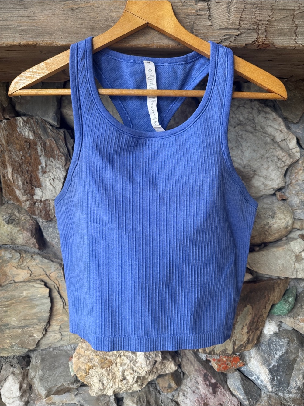 lululemon Ebb to Street Ribbed Periwinkle Racerback Crop Tank Women’s size 12